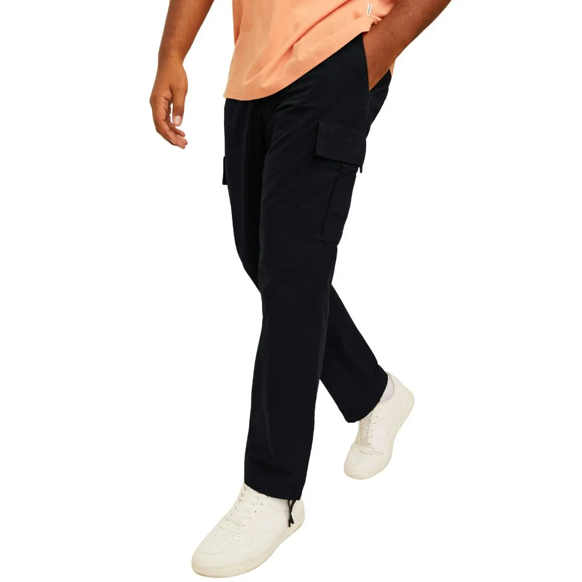 Duże męskie spodnie bojówki Jack &amp; Jones 12264152 czarne