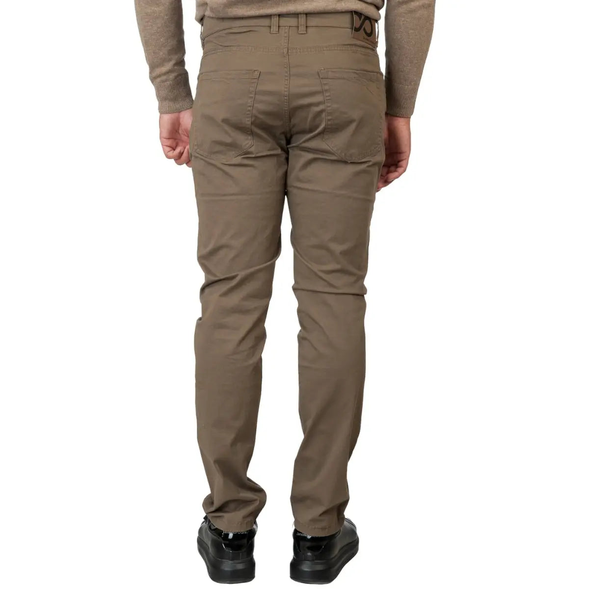 Duże męskie spodnie chinosy prosta nogawka Double Urban Outfitters FP-4082 brązowe