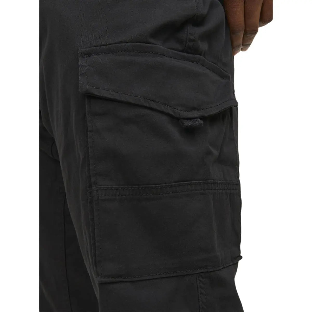 Duże męskie spodnie bojówki ze ściągaczami Jack  &amp; Jones 12181655 czarne