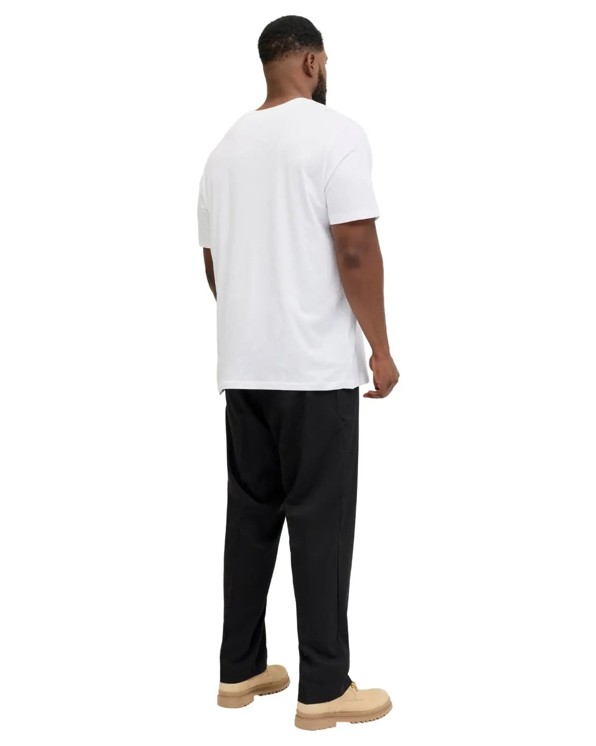 Duża męska koszulka krótki rękaw t-shirt z subtelnym napisem Jack &amp; Jones 12289681 biały