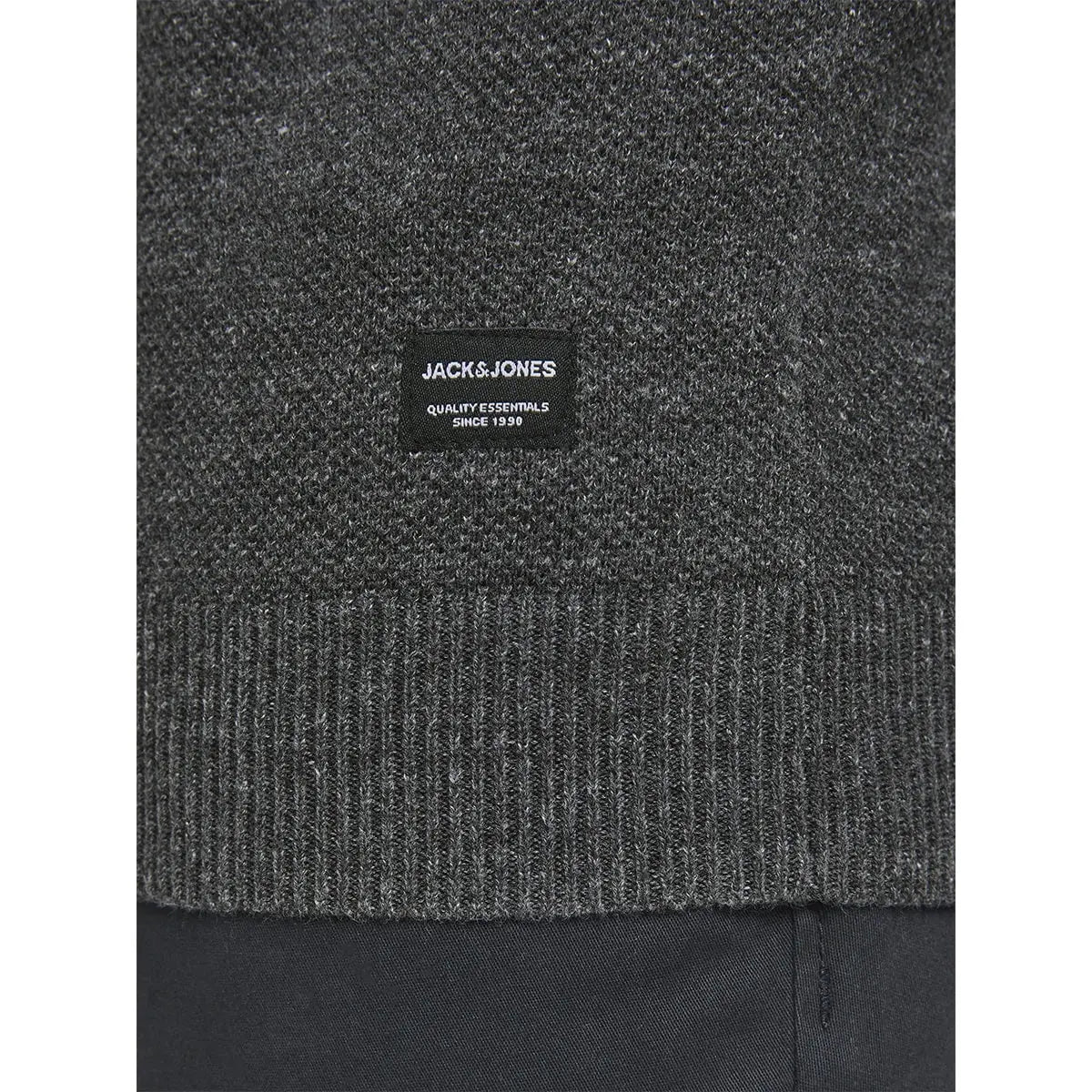 Duży męski sweter gładki wkładany przez głowę Jack &amp; Jones 12163781 ciemnoszary