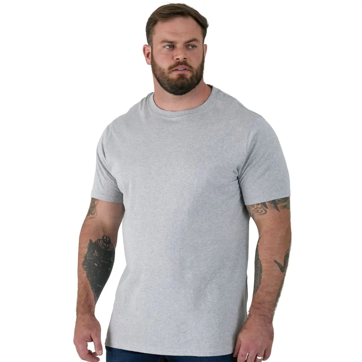 Duża gładka koszulka męska t-shirt 2 sztuki Duke D555 Fenton czarny-szary