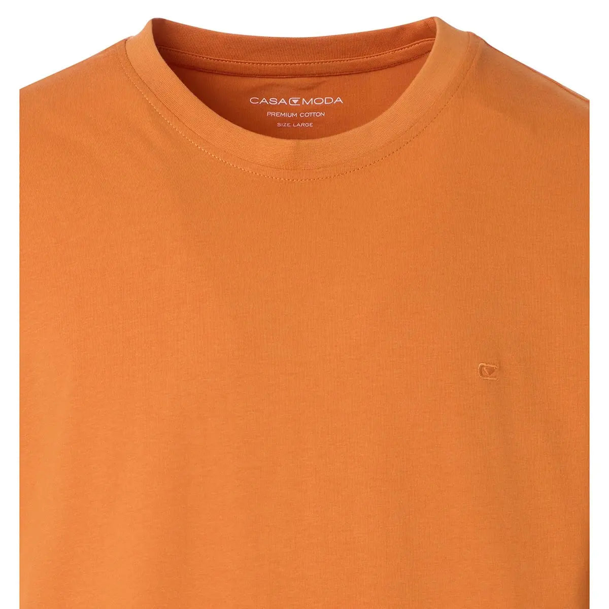 Duża męska koszulka gładka t-shirt Casa Moda 4200-476 pomarańczowy