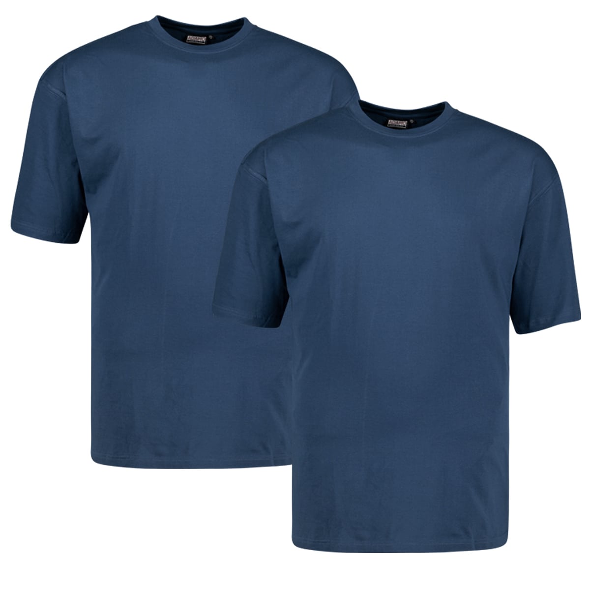 Duża gładka koszulka męska t-shirt Adamo 129420-328 2 pak ciemnoniebieski