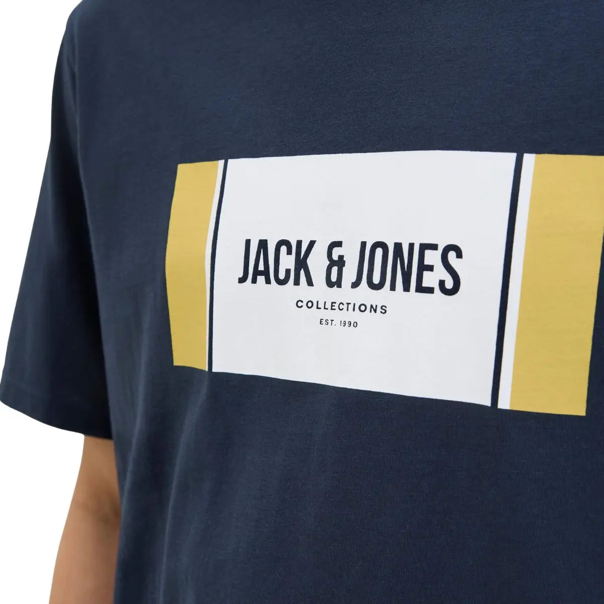 Duży męski t-shirt  koszulka z nadrukiem krótkim rękawem Jack &amp; Jones 12285530 granatowa