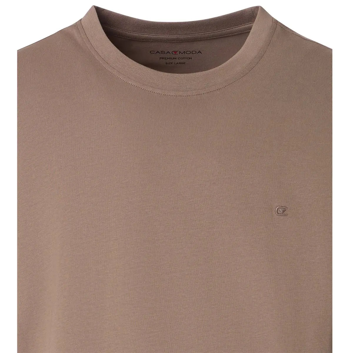 Duża męska koszulka gładka t-shirt Casa Moda 4200-625 jasnobrązowy