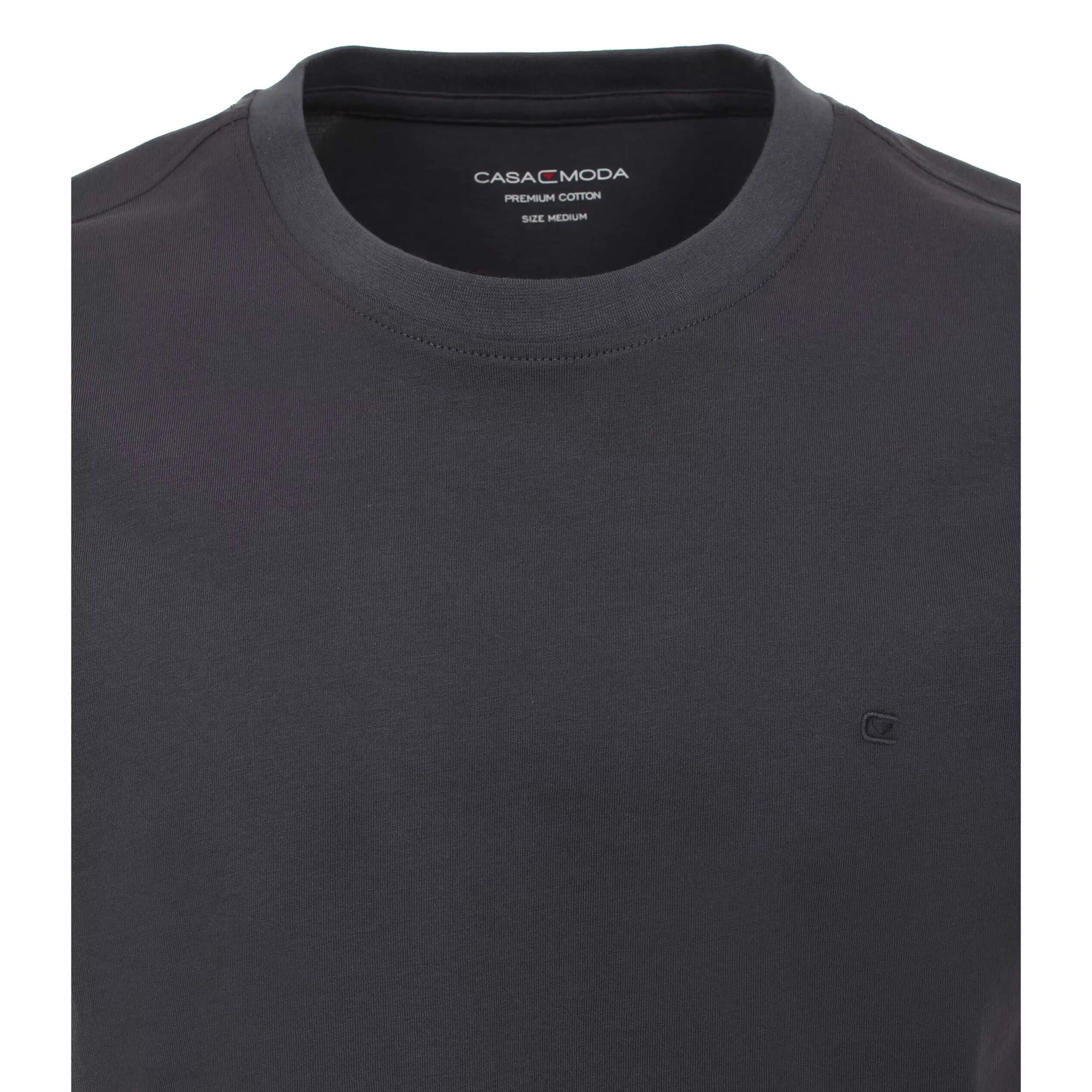 Duża męska koszulka gładka t-shirt Casa Moda 4200-766 grafitowy