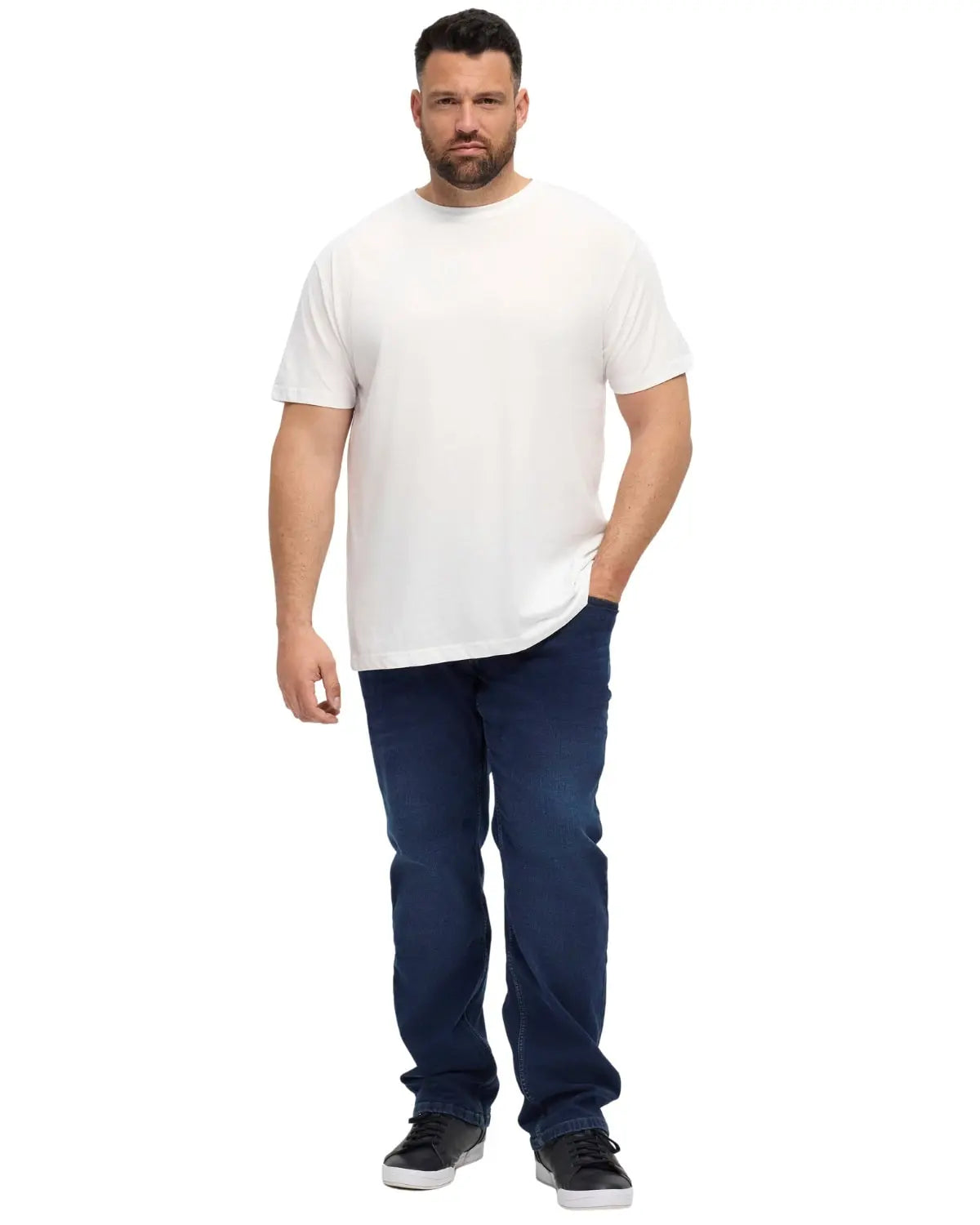 Duży męski gładki t-shirt North 56°4 99010-0000 biały