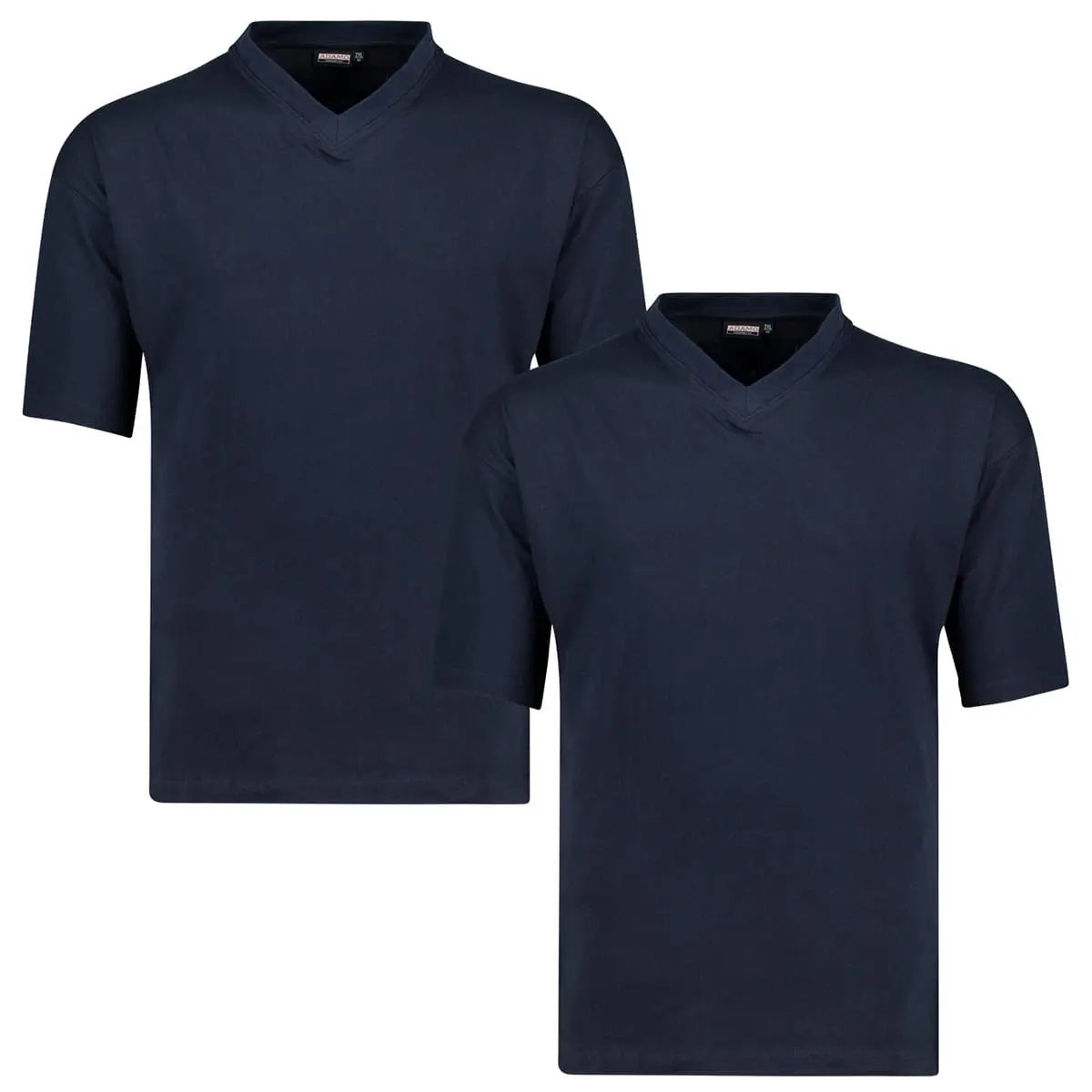 Duża męska koszulka gładki t-shirt w 2 paku Adamo 129421-360 granatowy