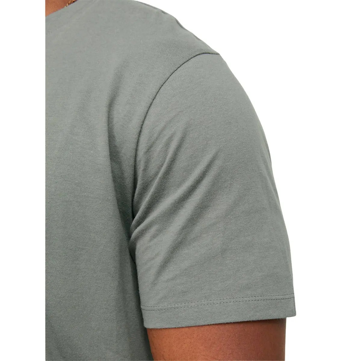 Duża męska koszulka z krótkim rękawem t-shirt gładki Jack &amp; Jones 12184933 szarozielony