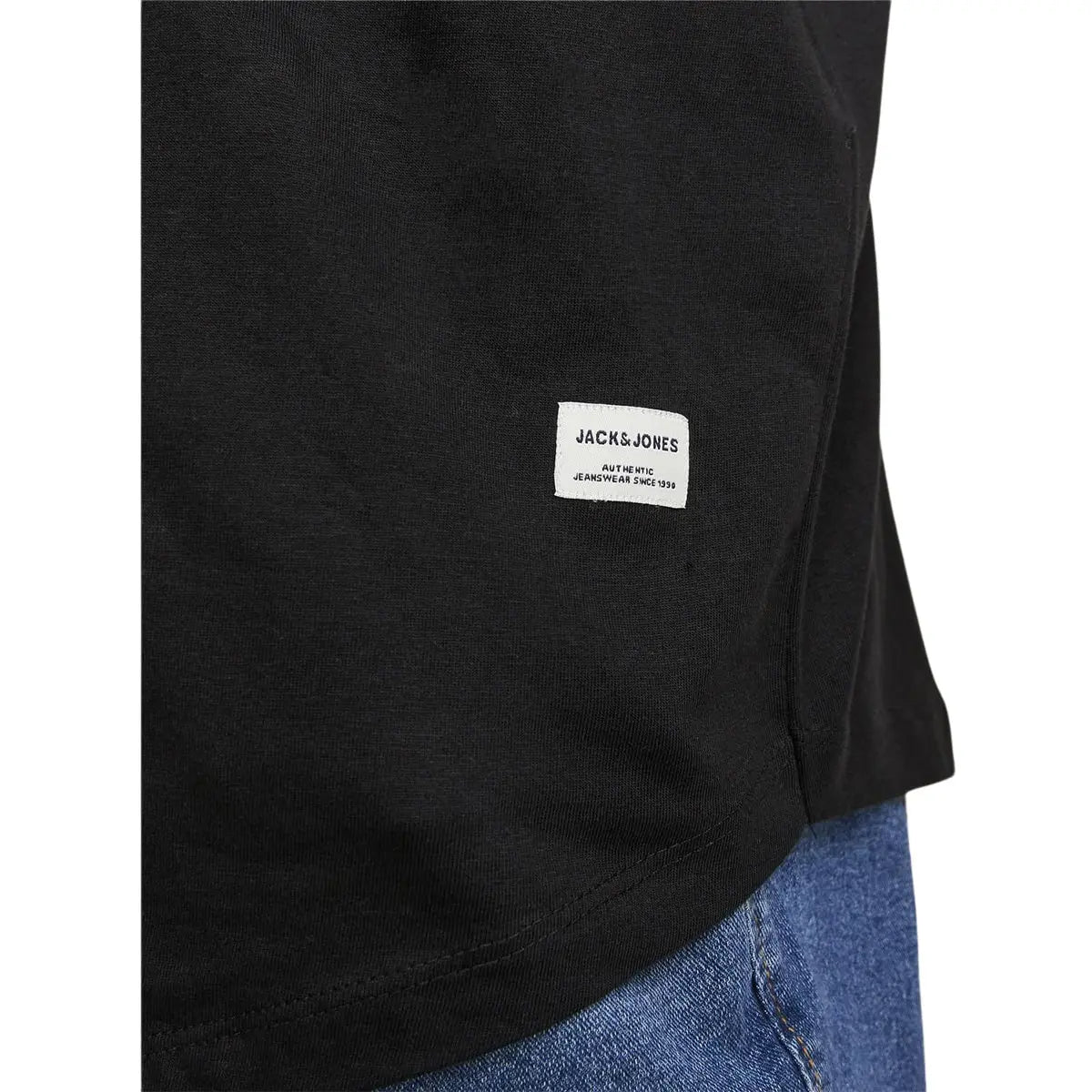 Duża męska koszulka z krótkim rękawem t-shirt gładki Jack &amp; Jones 12184933 czarny