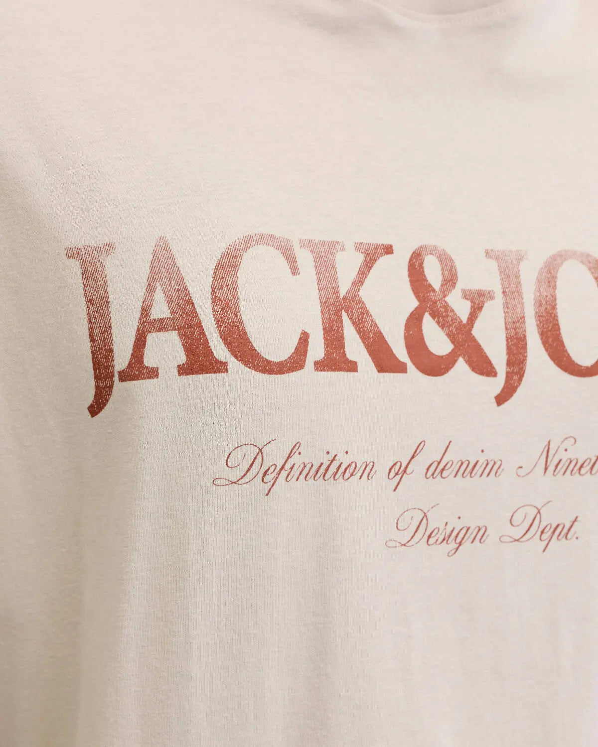 Duża męska koszulka t-shirt z nadrukiem Jack &amp; Jones 12295977 beżowy