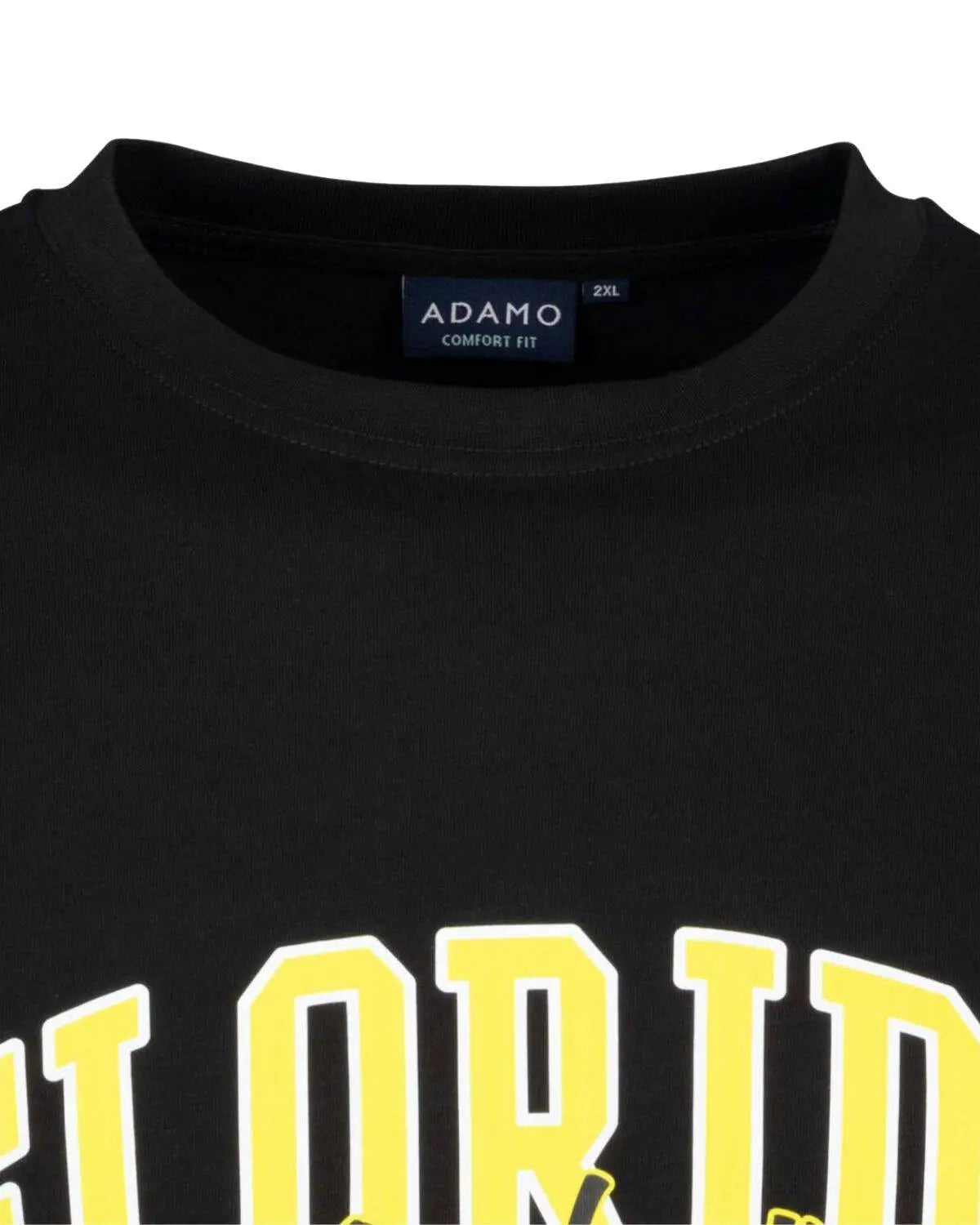 Duży męski t-shirt koszulka z nadrukiem Florida Adamo 131613-700 czarna