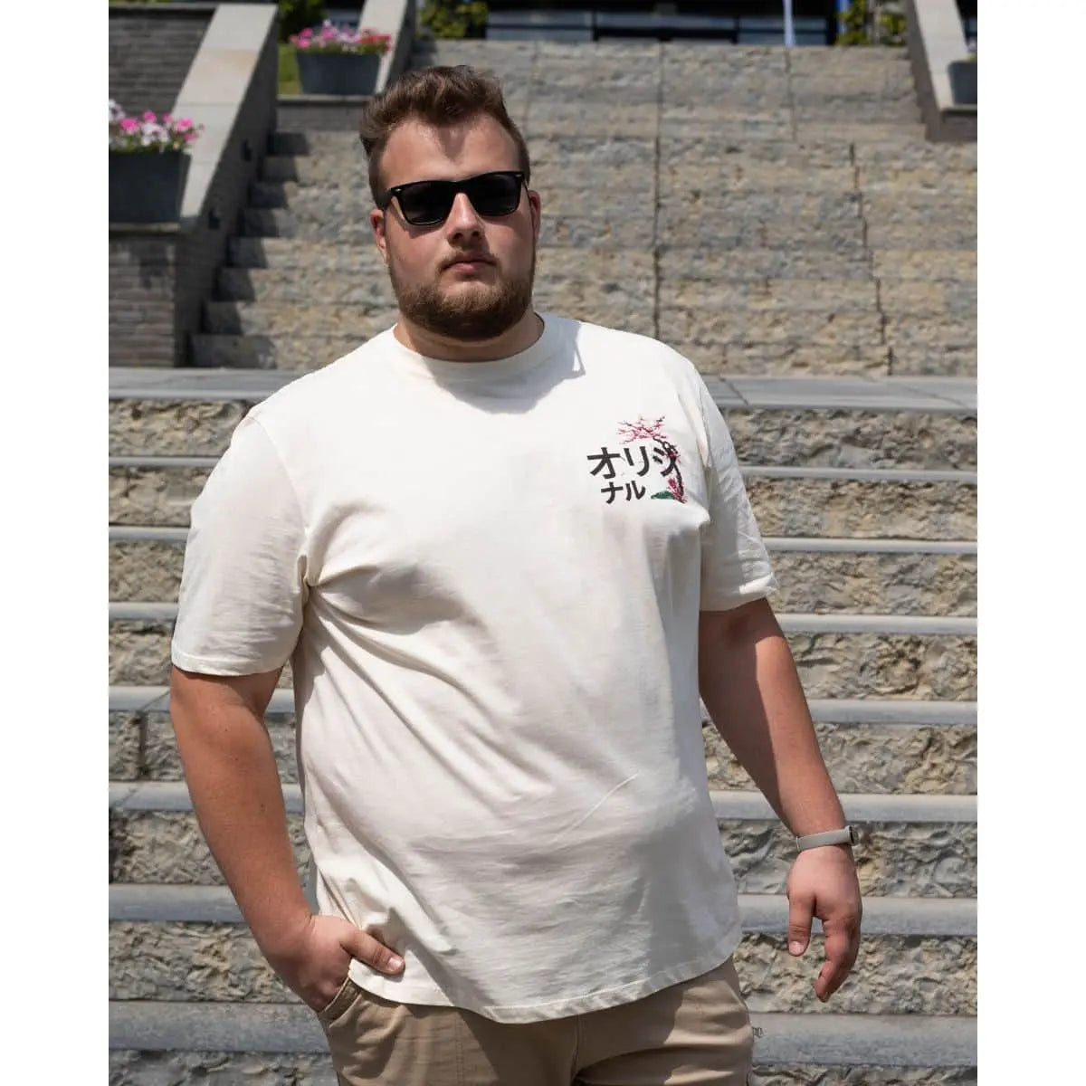 Duże męskie koszulki z krótkim rękawem t-shirt z dużym nadrukiem na plecach 3 sztuki Jack &amp; Jones 12285075 multi
