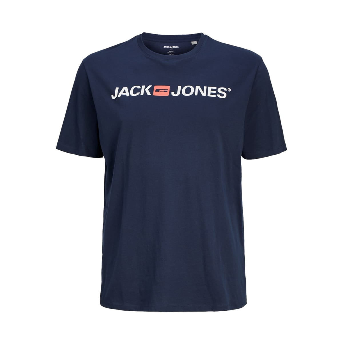 Duża męska koszulka z napisami t-shirt Jack &amp; Jones 12184987 granatowy