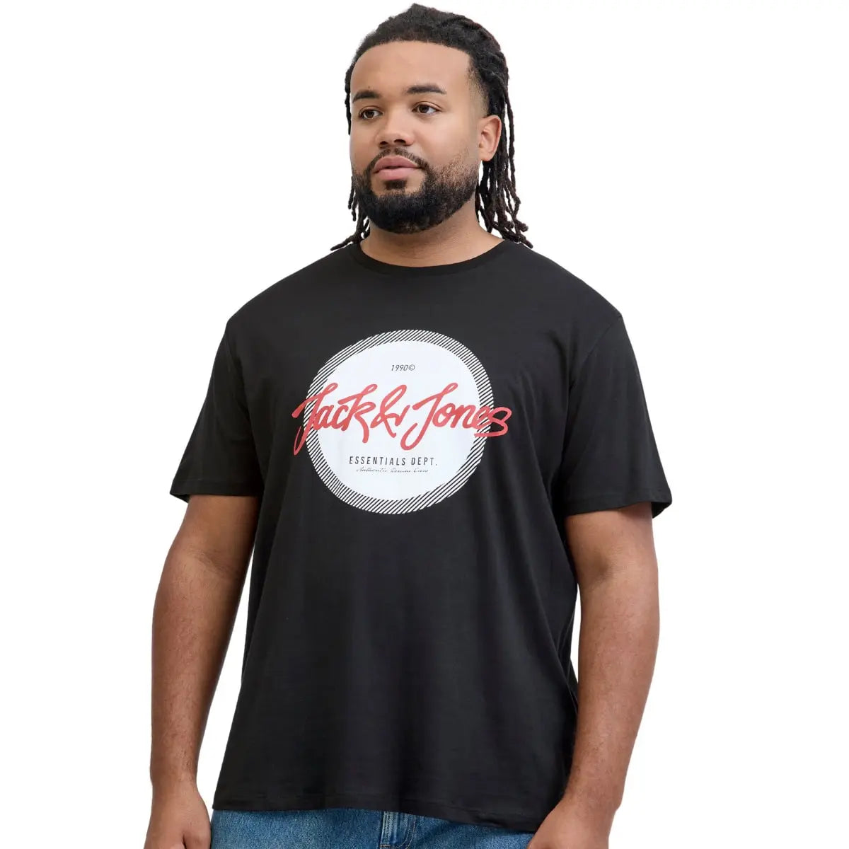 Duża męska koszulka z nadrukiem t-shirt 3 sztuki Jack &amp; Jones 12288470 multi