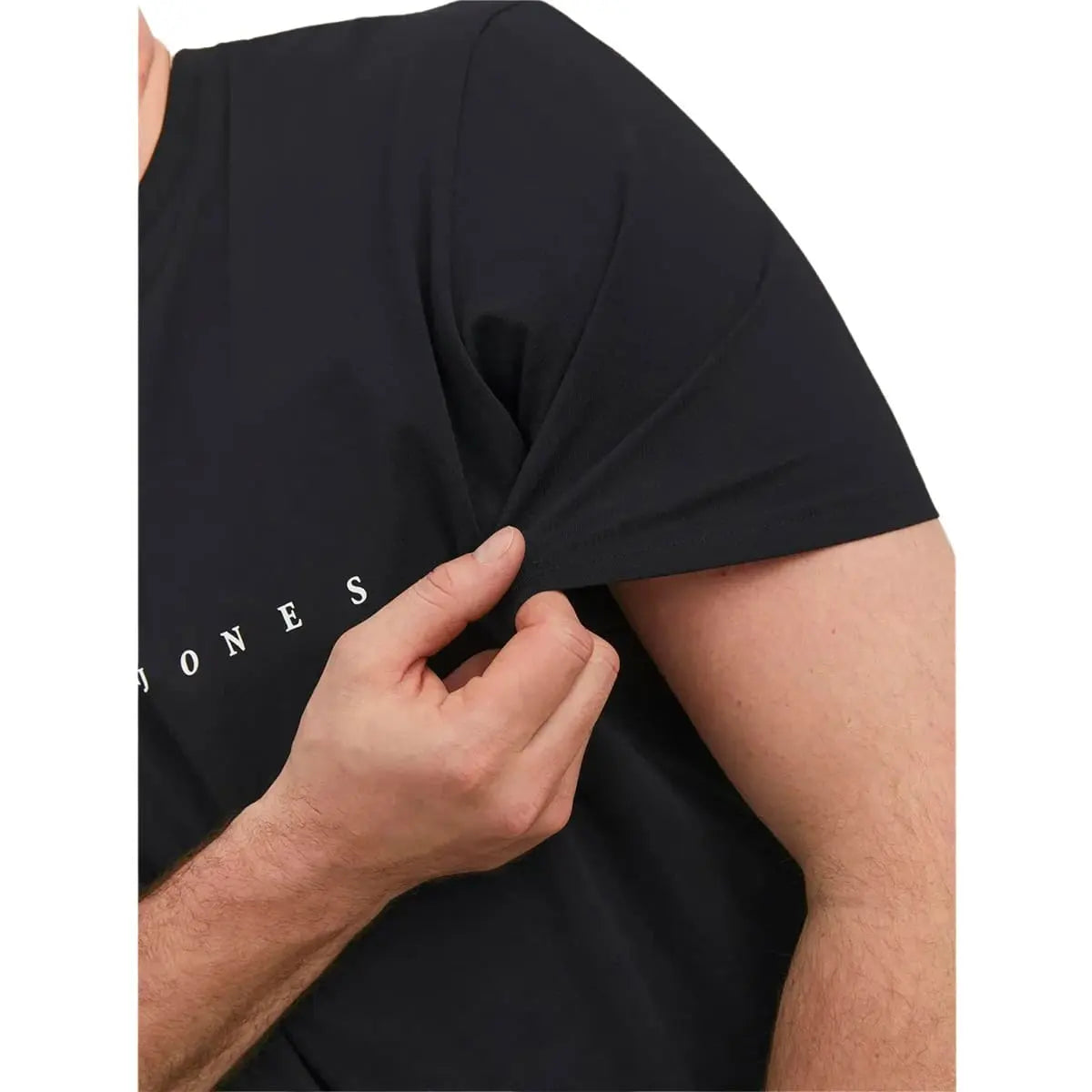 Duża męska koszulka z napisami t-shirt Jack &amp; Jones 12243625 czarny