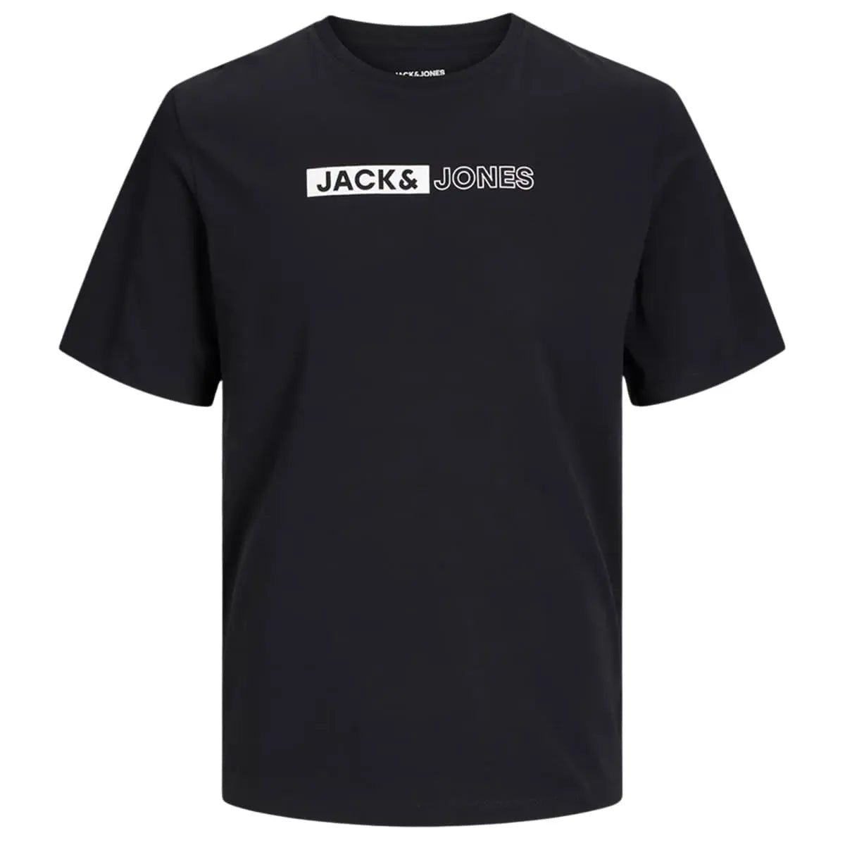 Duża męska koszulka z napisami t-shirt Jack &amp; Jones 12243630 czarny
