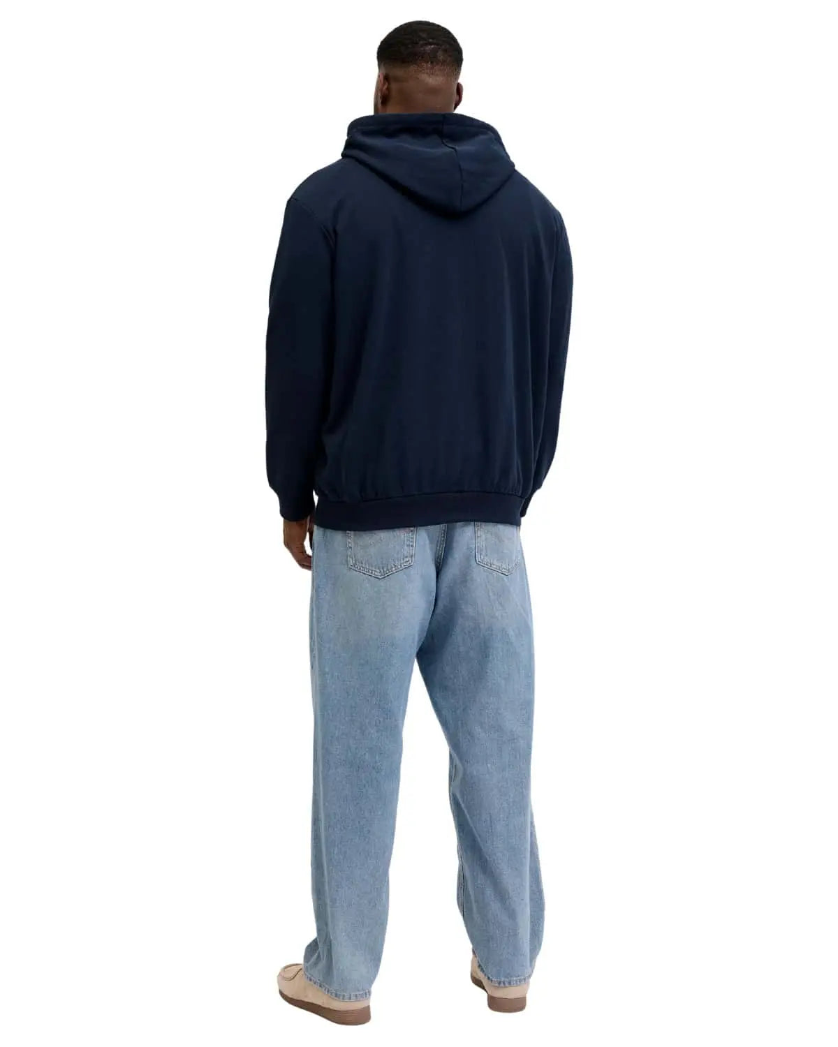 Duża męska bluza wkładana przez głowę z kapturem Jack &amp; Jones 12294495 granatowa