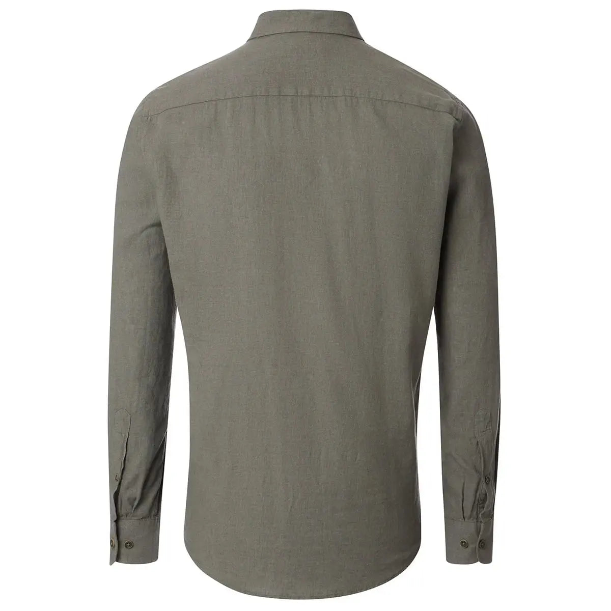 Duża męska koszula z długim rękawem lniana Redmond 251135111-60 khaki