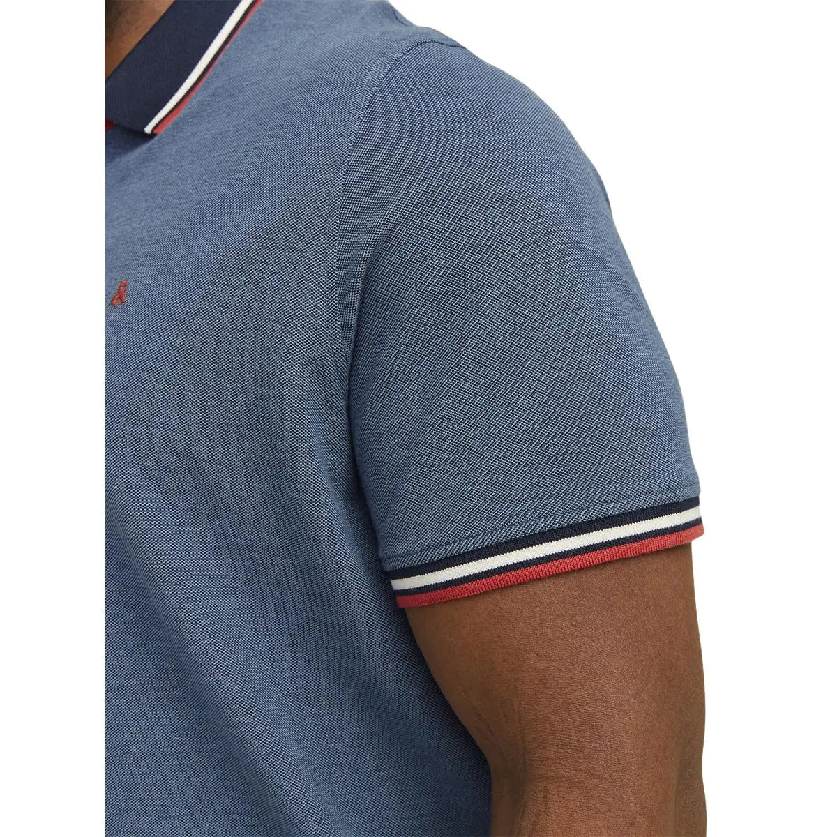 Duża męska polówka koszulka z kołnierzykiem Jack &amp; Jones 12143859 ciemnoniebieska
