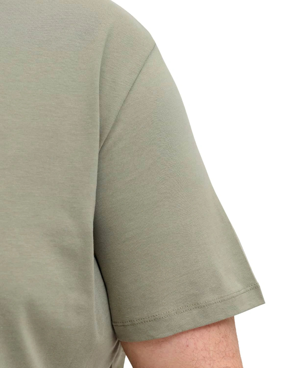 Duża męska koszulka z krótkim rękawem t-shirt gładki Jack &amp; Jones 12250623 khaki