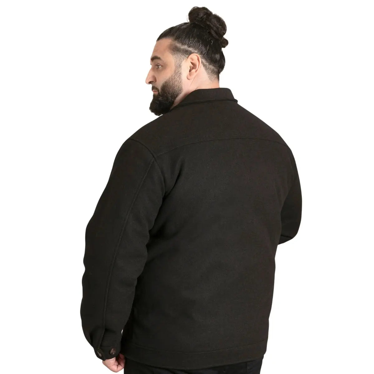 Duża męska kurtka krótki płaszcz z kołnierzem Duke Clothing D555 Epsom czarny