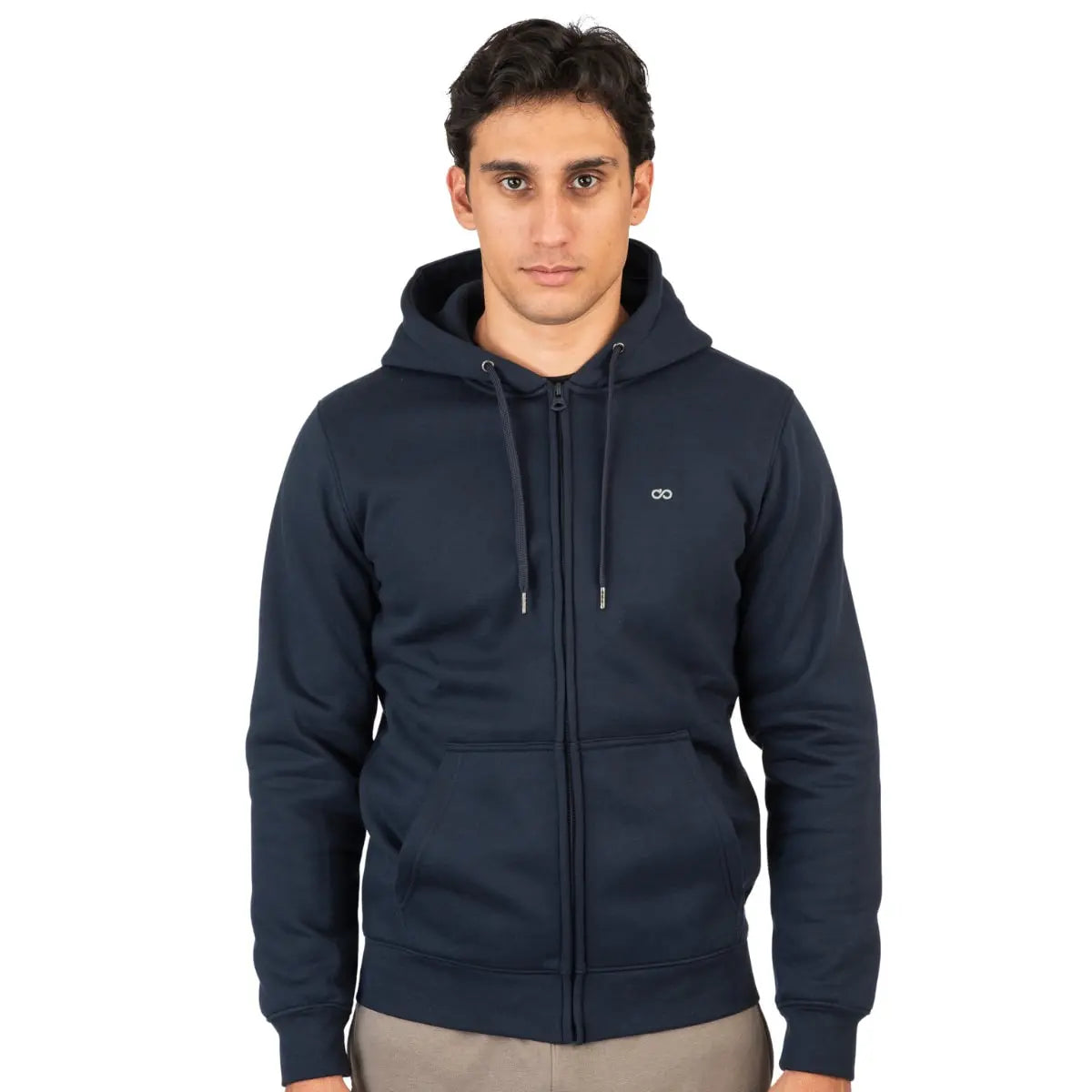 Duża męska rozpinana bluza z kapturem Double Urban Outfitters MTOP-1090 granatowa