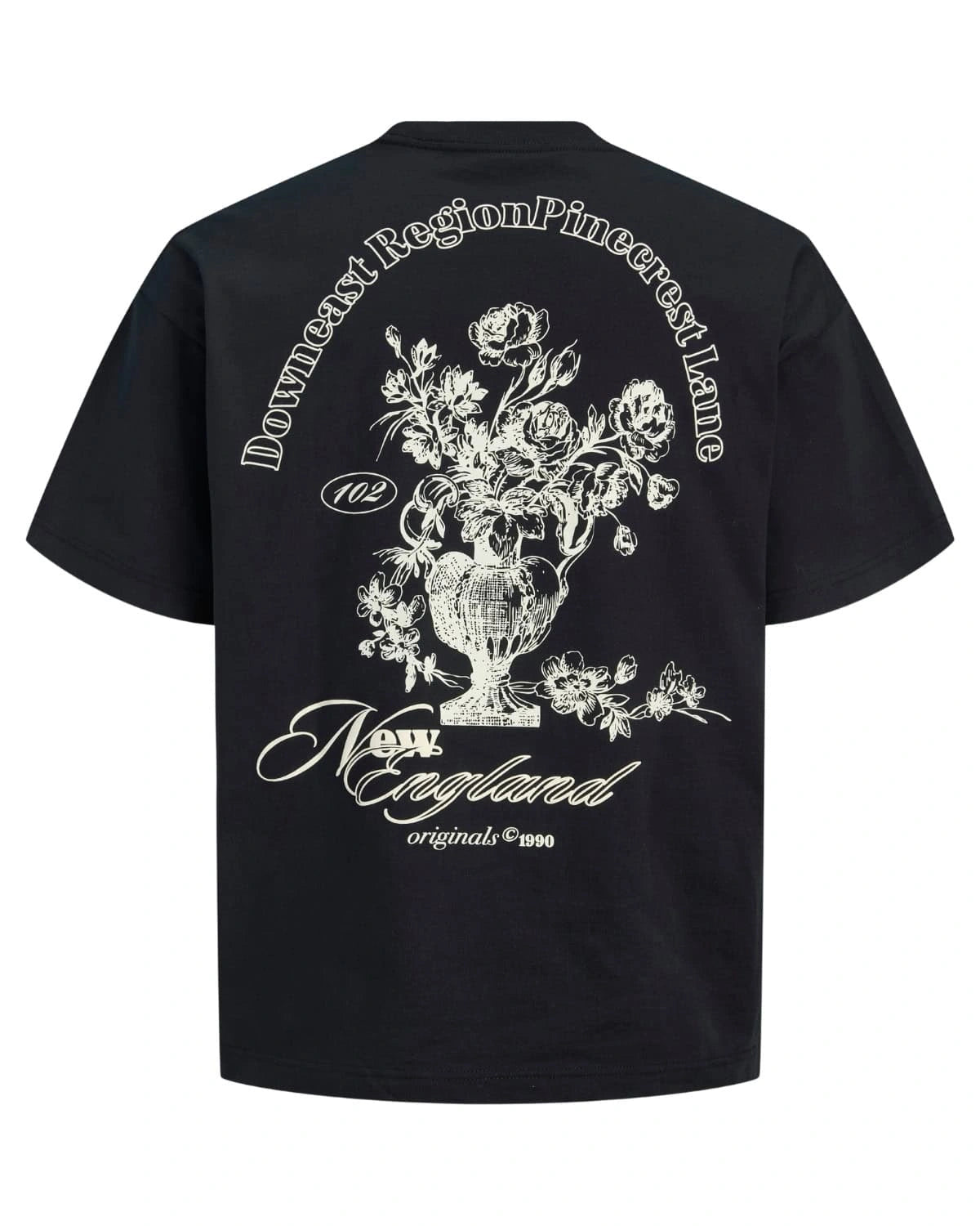 Duża męska koszulka krótki rękaw t-shirt z nadrukiem na plecach Jack &amp; Jones 12299037 czarny