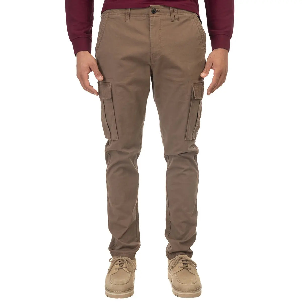 Duże męskie spodnie bojówki Double Urban Outfitters CCP-4001 brązowe