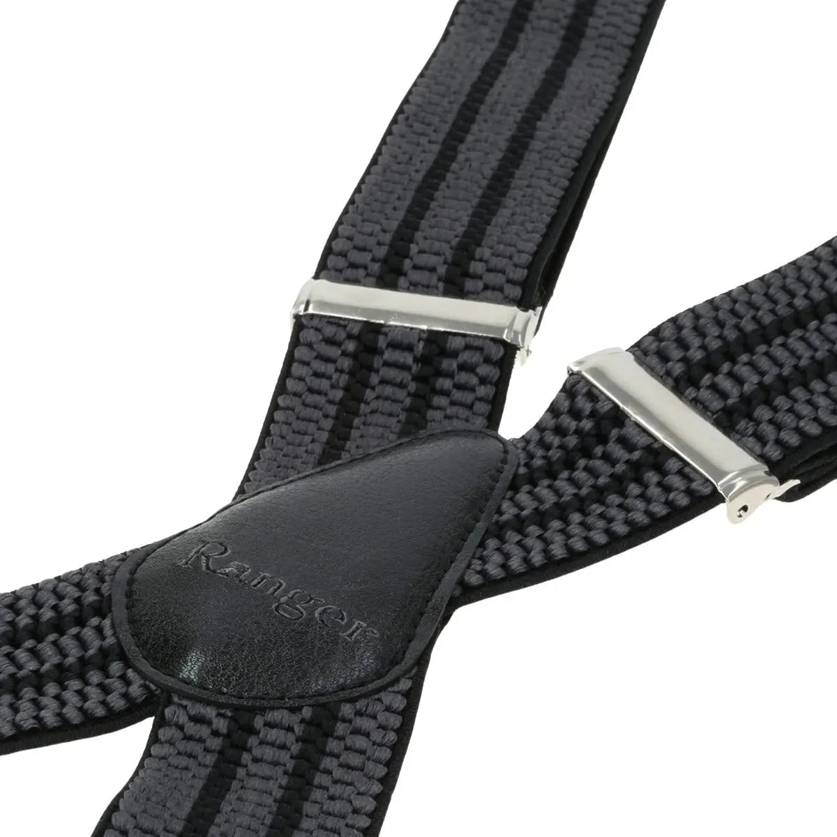 Duże męskie szelki X Ranger 4cm DJ40-058 ciemnoszaro-czarne