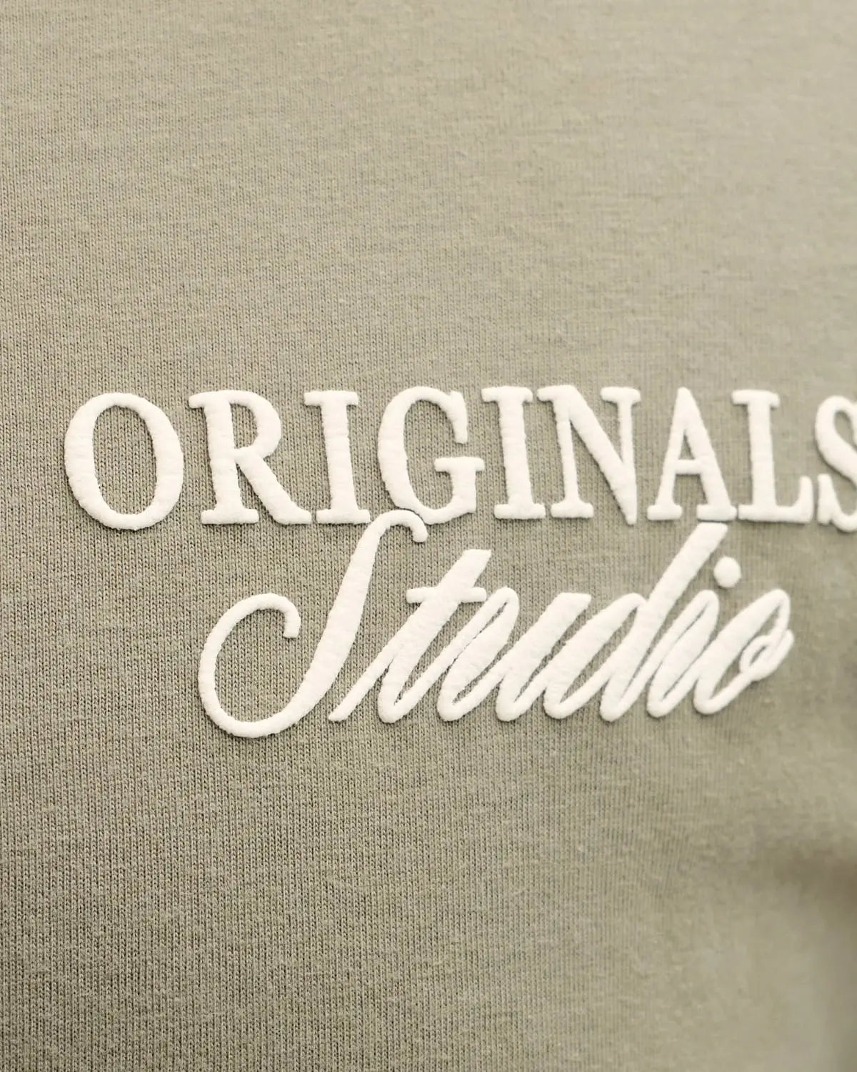 Duża męska koszulka krótki rękaw t-shirt z nadrukiem na plecach Jack &amp; Jones 12288197 khaki