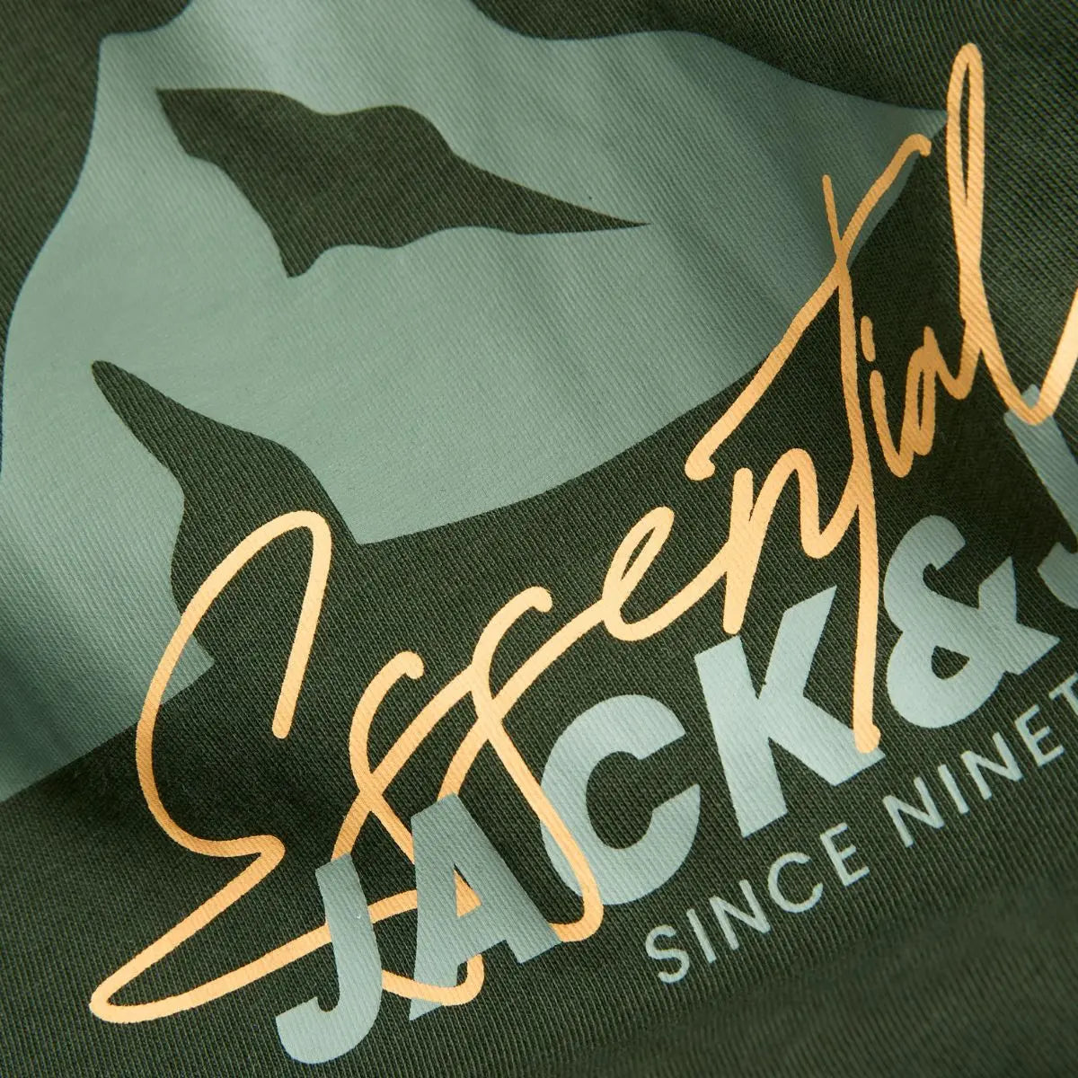 Duży męski t-shirt  koszulka z nadrukiem i krótkim rękawem Jack &amp; Jones 12285598 ciemnozielony