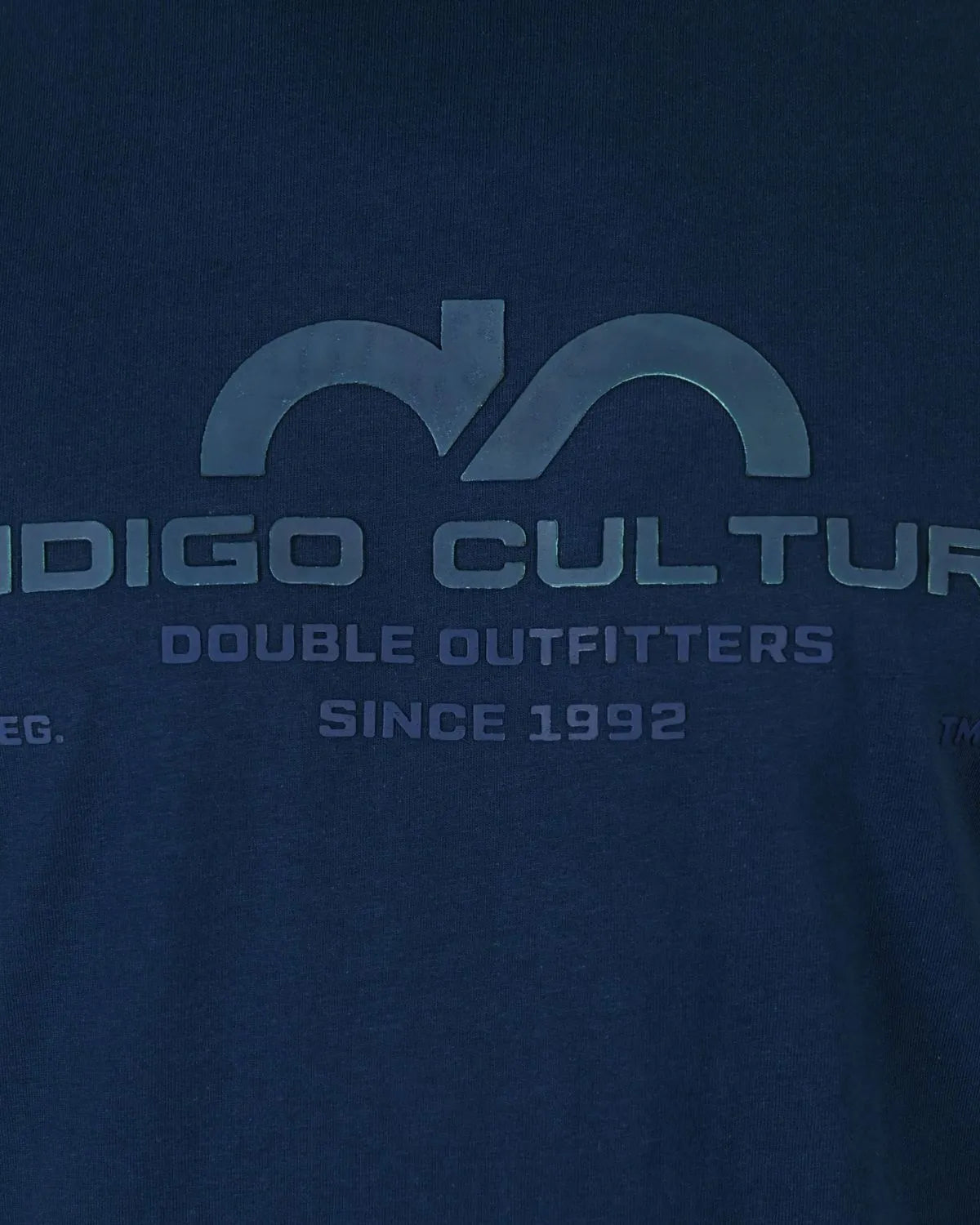 Duża męska koszulka z nadrukiem krótki rękaw t-shirt Double TS-9124 granatowy