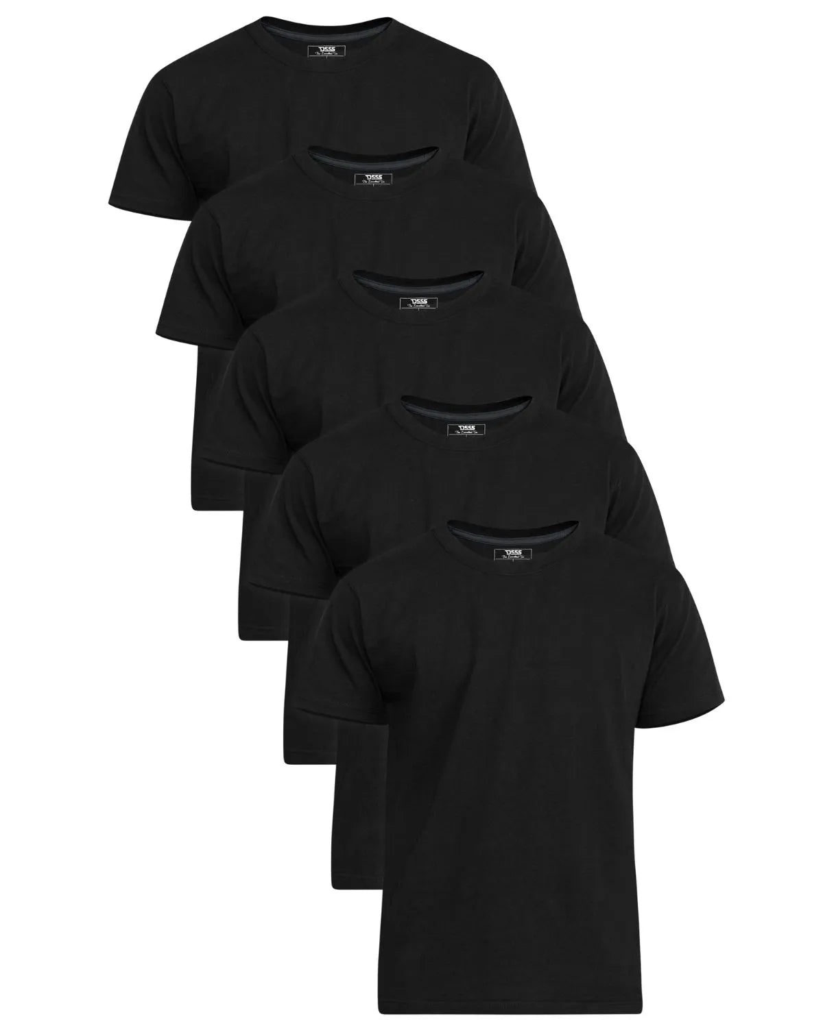 Duża męska koszulka krótki rękaw t-shirt 5-pak Duke D555 Smartly 1 czarny