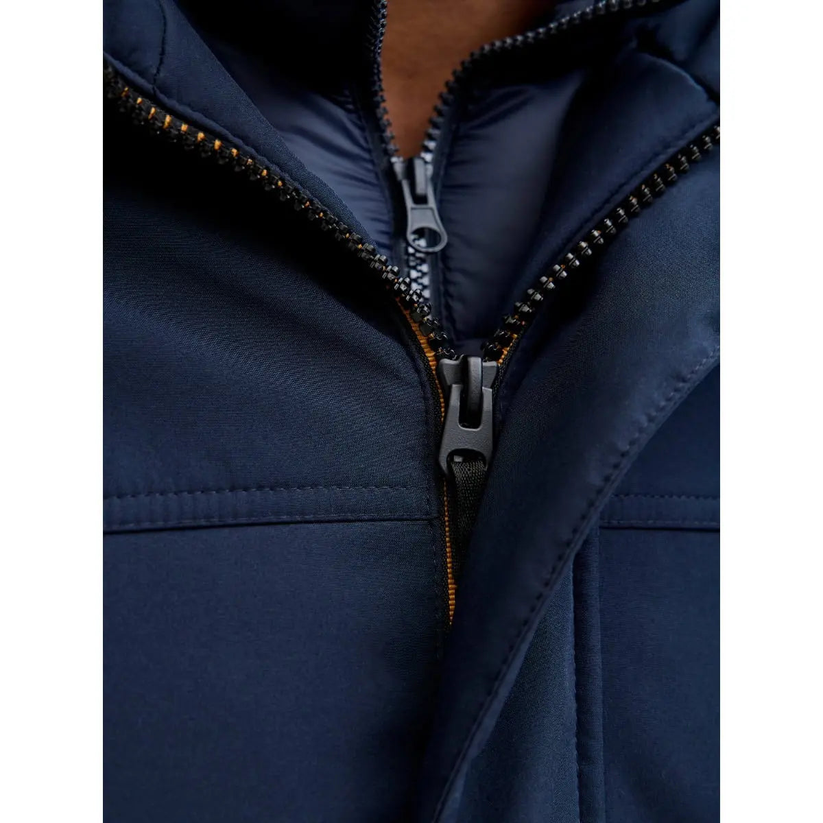 Duża męska kurtka z kapturem parka Jack &amp; Jones 12279797 granatowa